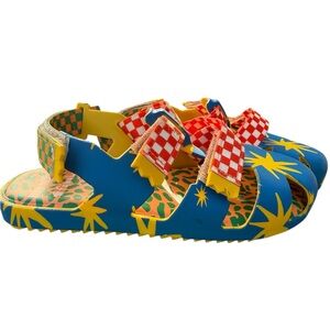 Mini Melissa Blue and Yellow Kids Sandals